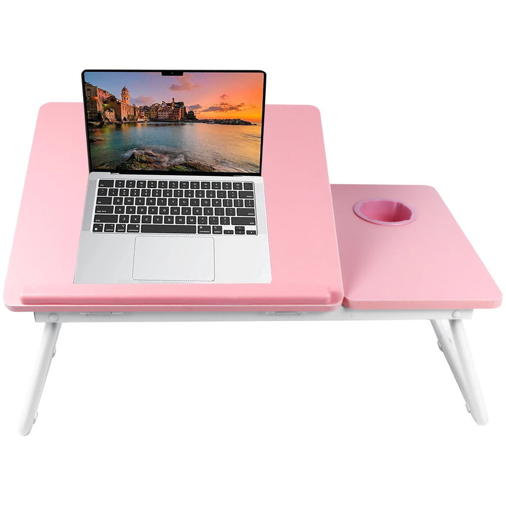 Portable Height Adjustable Laptop Table with Cup Holder