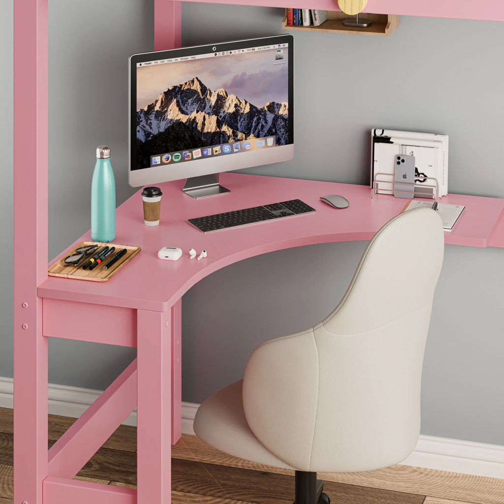 Bunk Bed With Desk - High Sleeper Loft Bed Frame For Kids