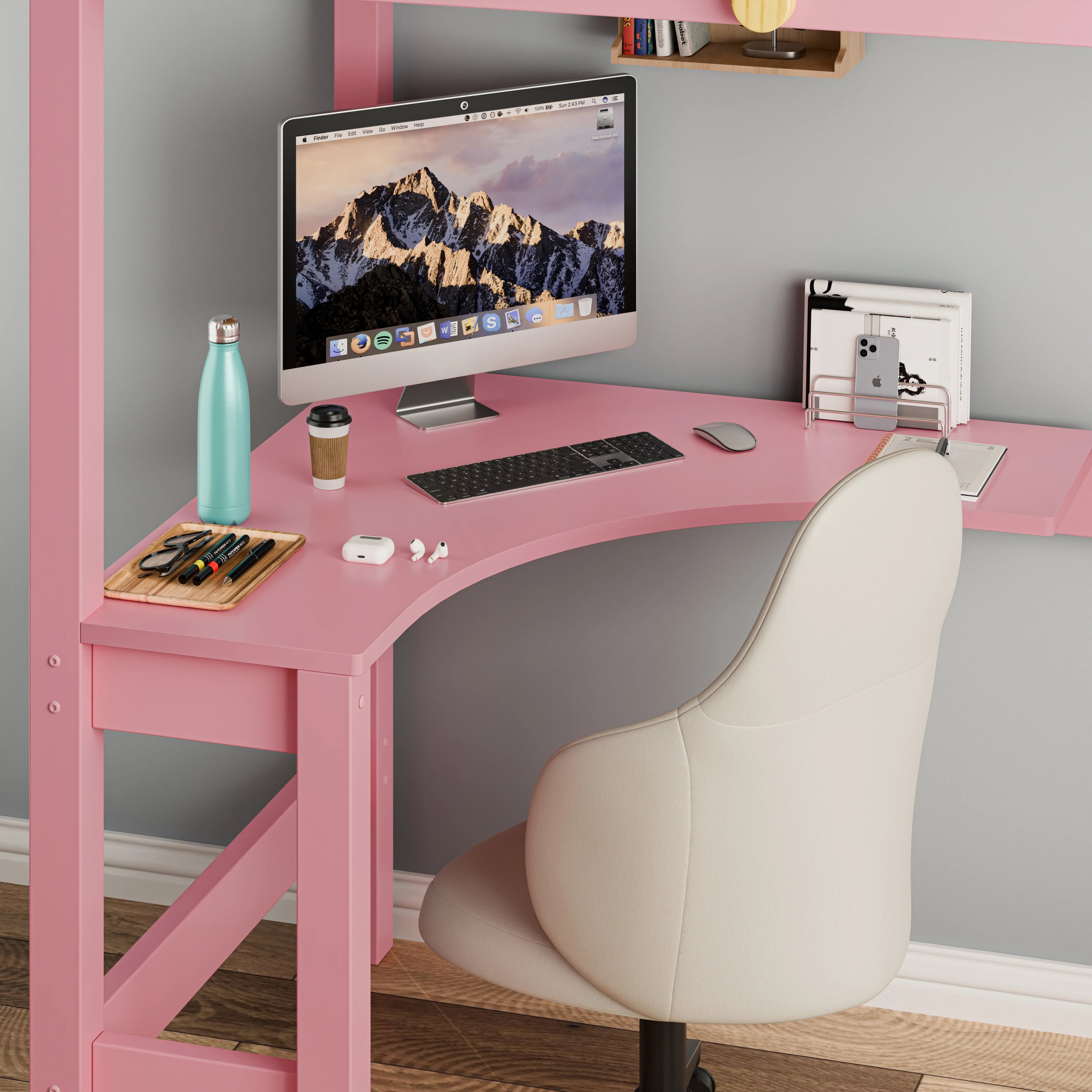 Bunk Bed With Desk - High Sleeper Loft Bed Frame For Kids