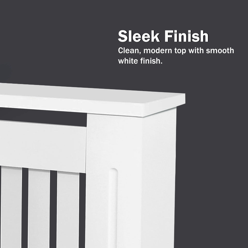 Chelsea White Radiator Cover,  Vertical Wooden Slats