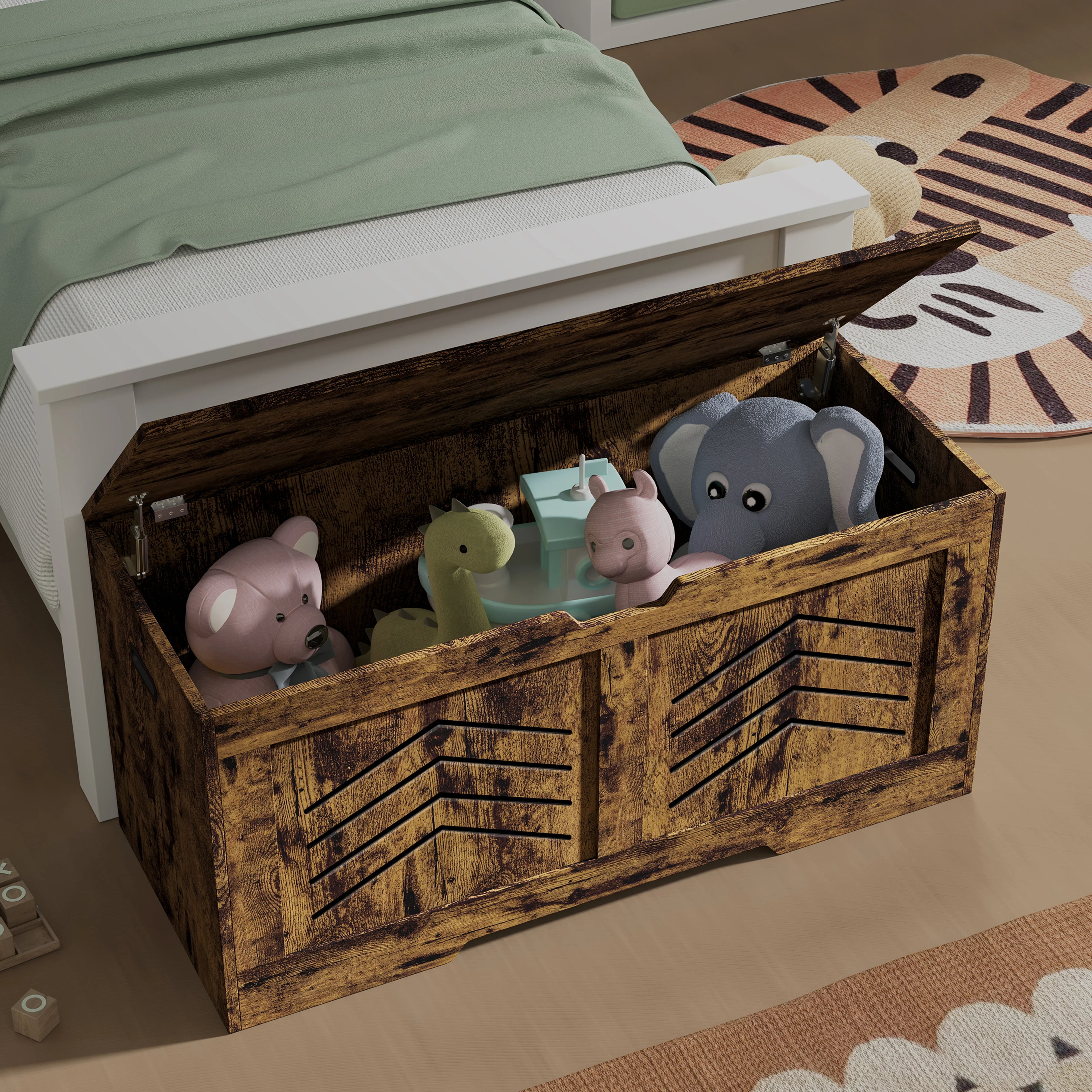 Large Toy Box - Bedding Blanket Box Storage Chest Trunk Bench
