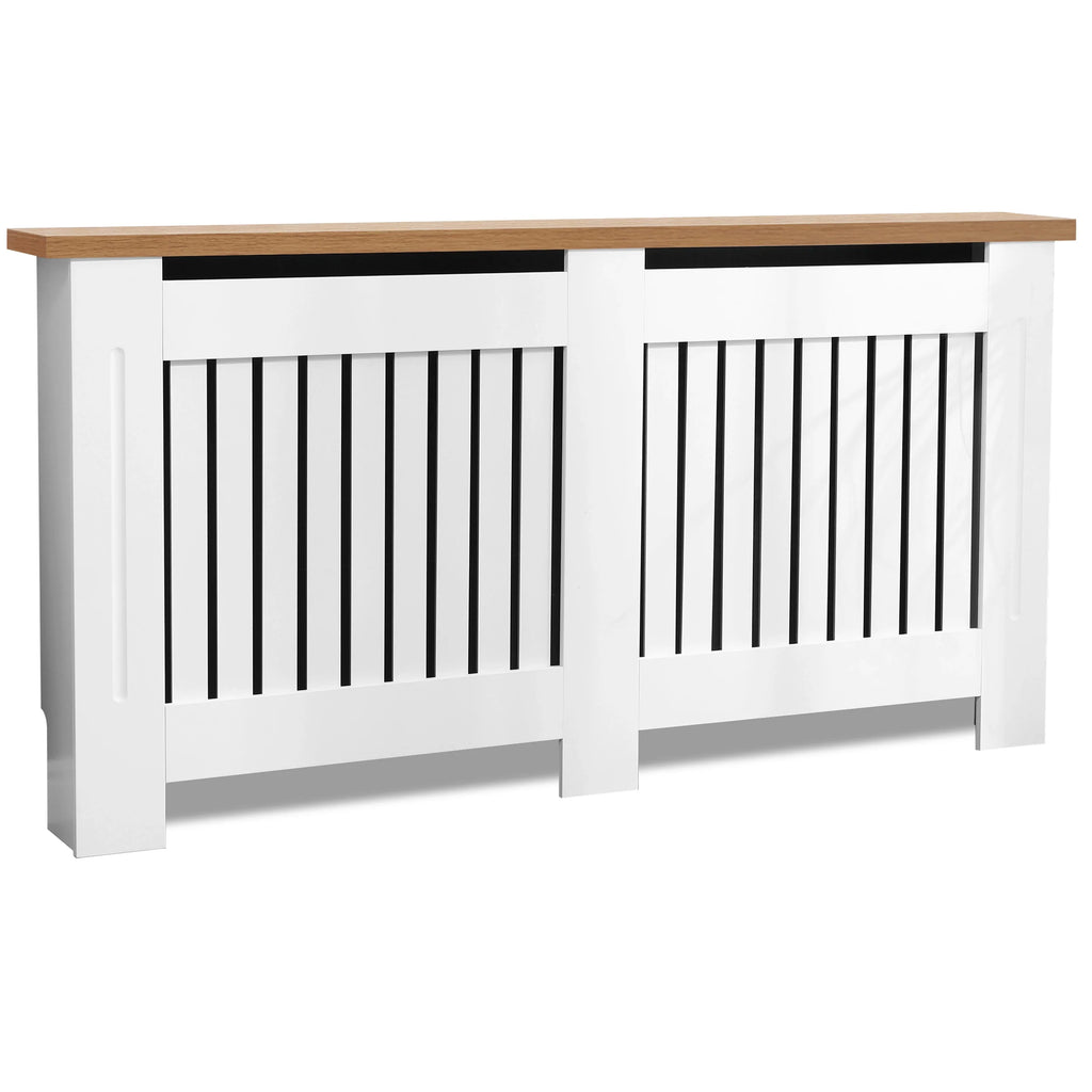 Radiator Cover With Oak Top - Vertical Slatted Design