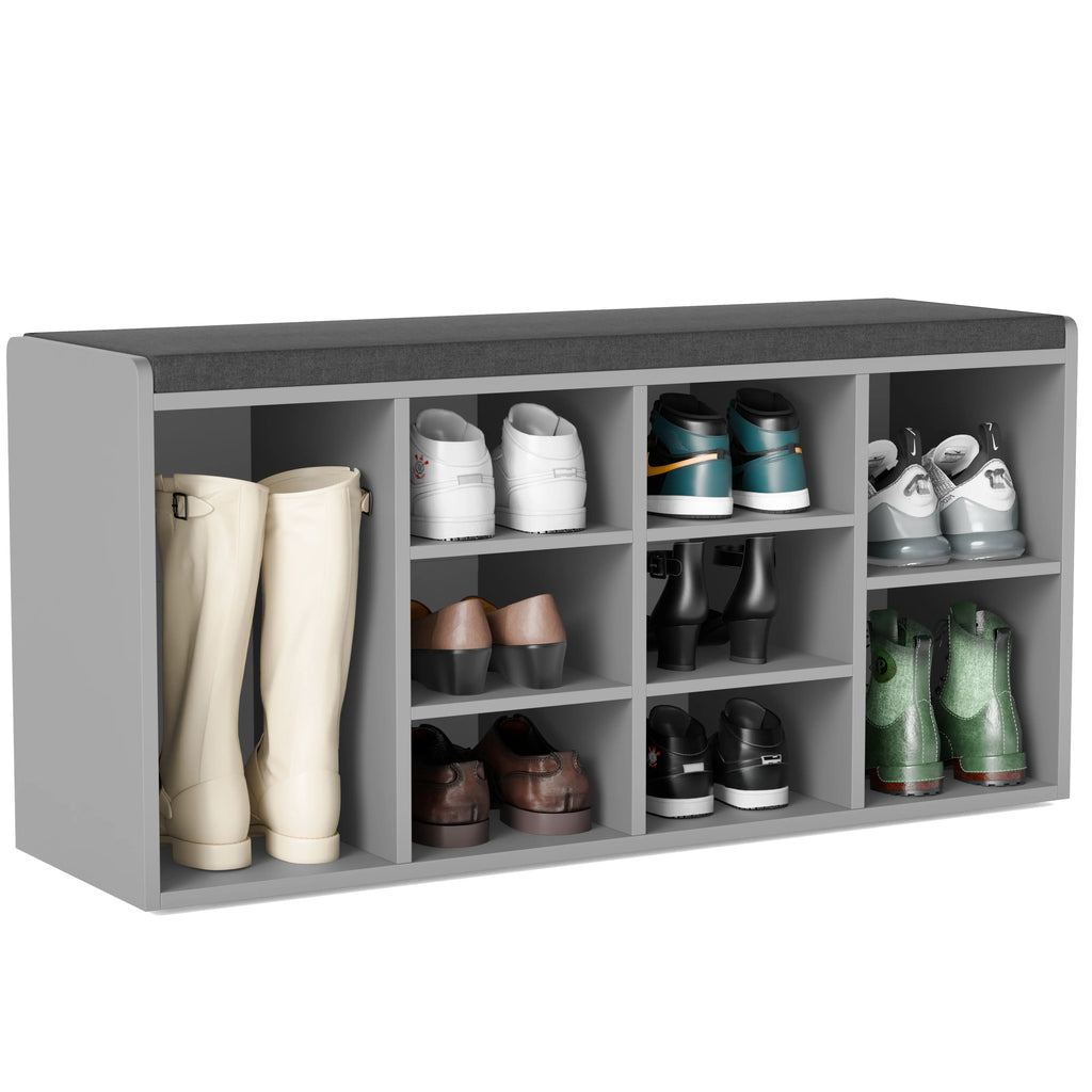 Shoe Storage Bench with Cushion - Shoe Rack Cabinet Hallway