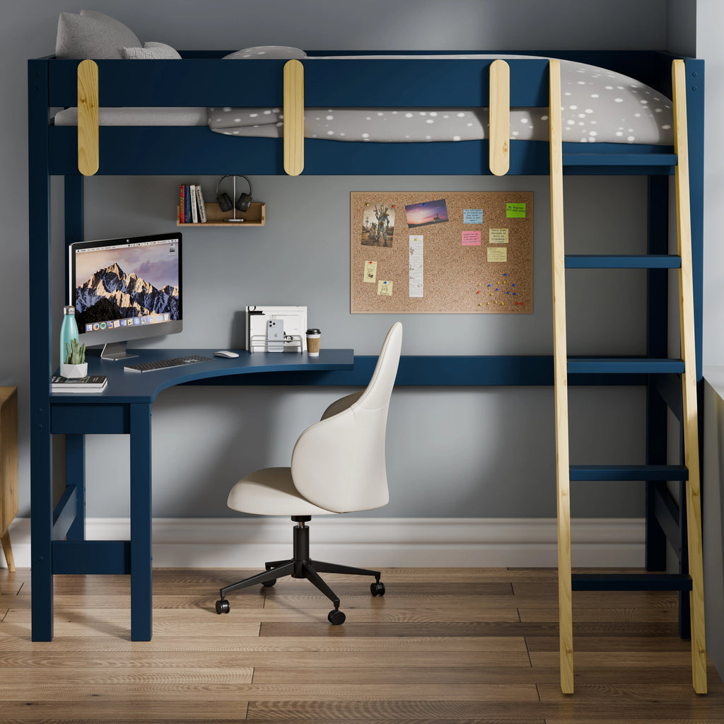 Bunk Bed With Desk - High Sleeper Loft Bed Frame For Kids