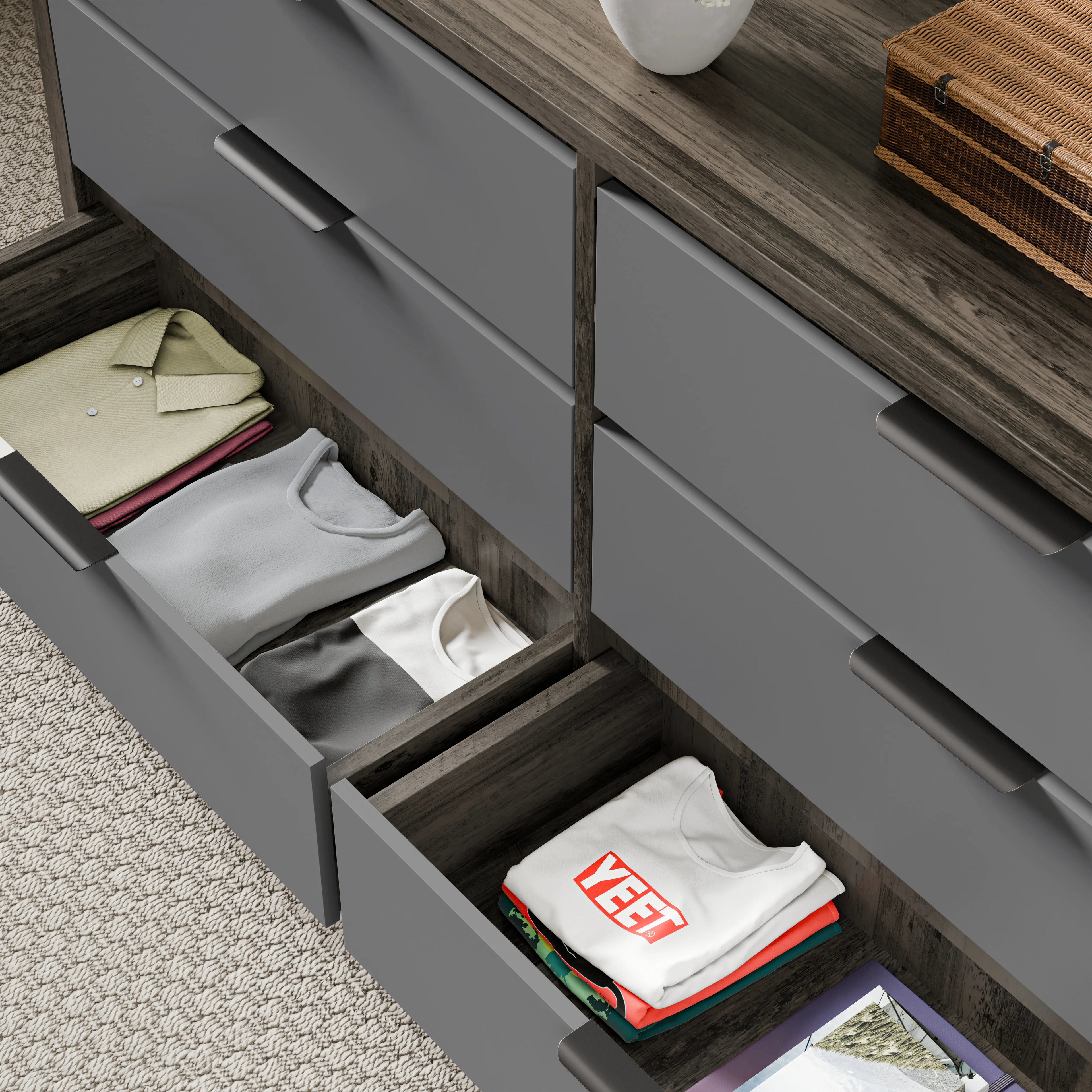 Skova Large 6 Chest of Drawers - Wide Bedroom Dresser