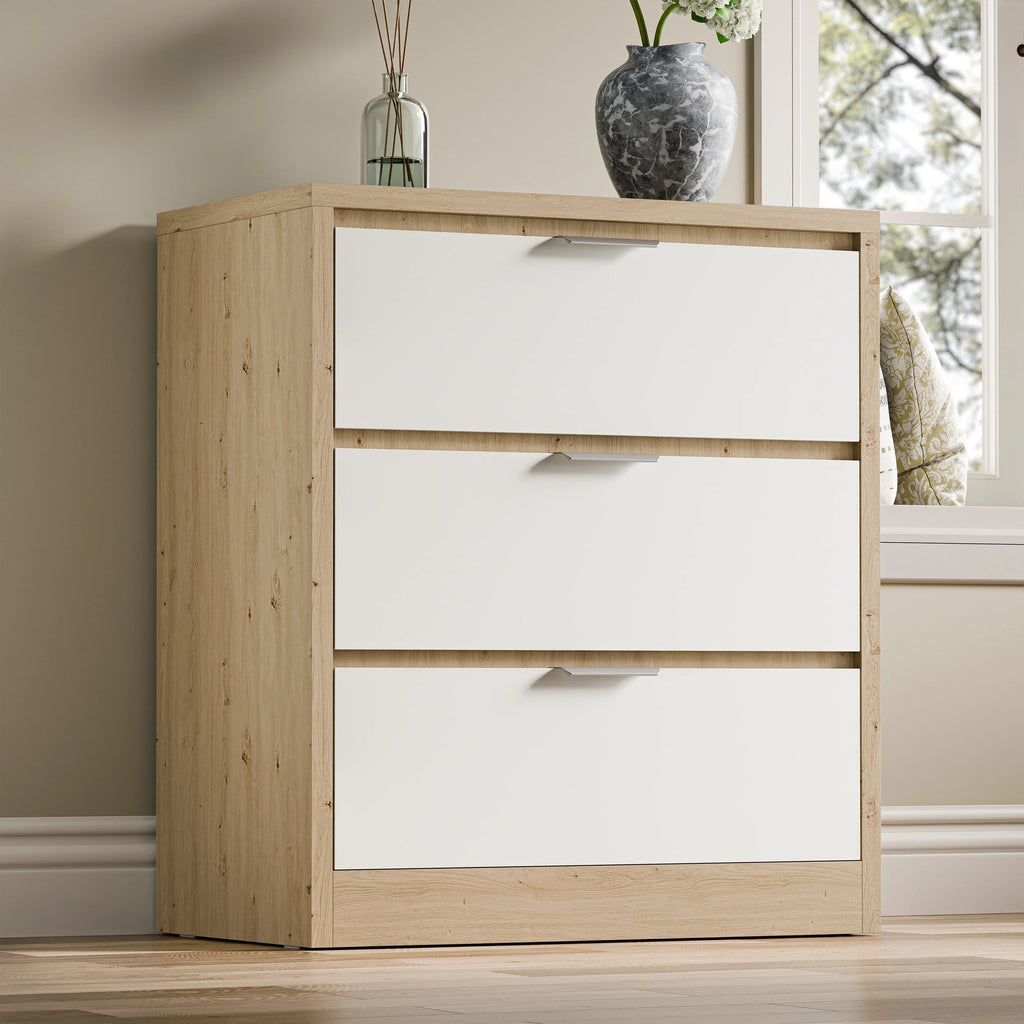 Skova 3 Drawer Chest of Drawers - Small Bedroom Drawers
