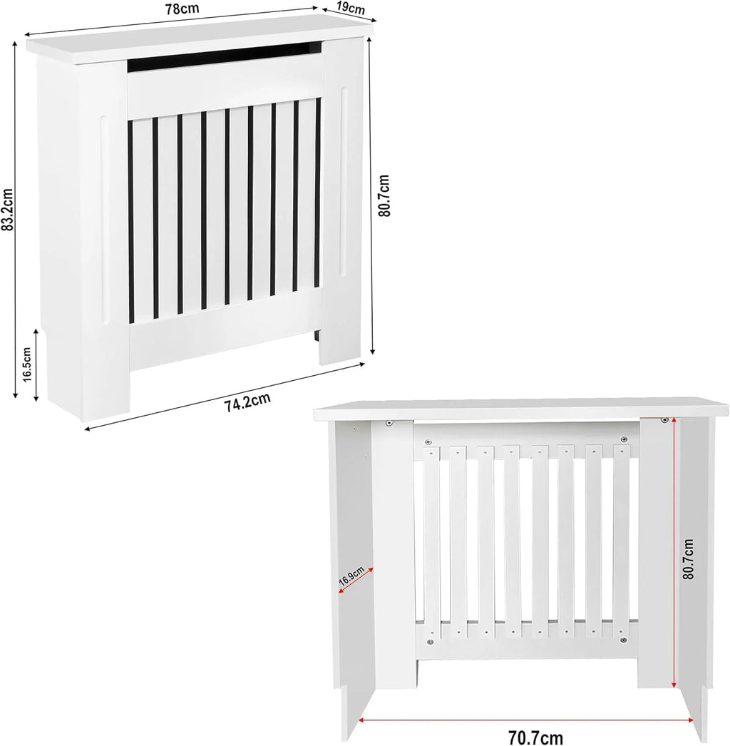 Chelsea White Radiator Cover,  Vertical Wooden Slats