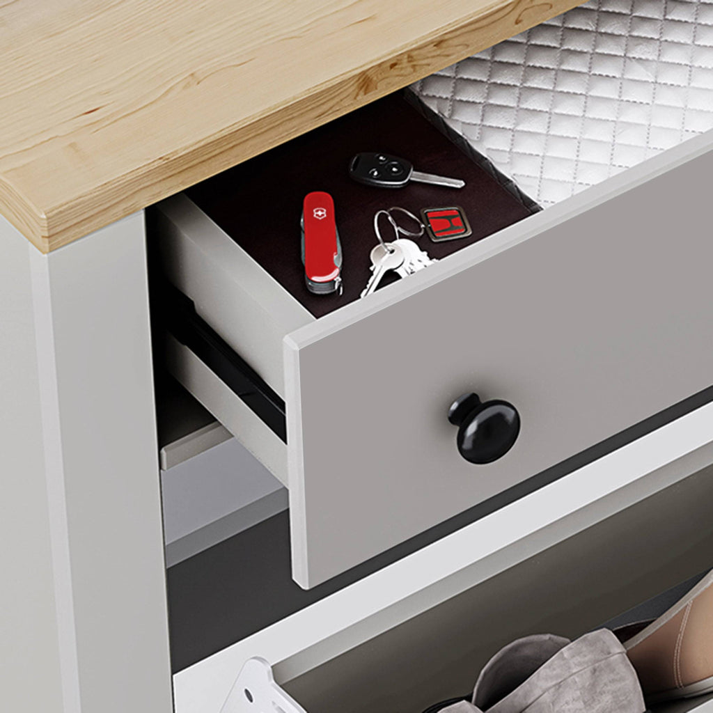 Modern Shoe Cabinet With Drawers | 2 Door Shoe Storage