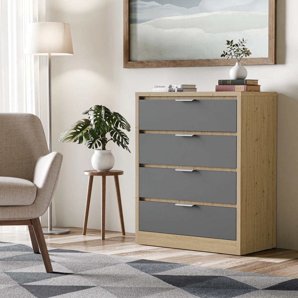 Skova 4 Drawer Chest of Drawers - Deep Chester Drawers