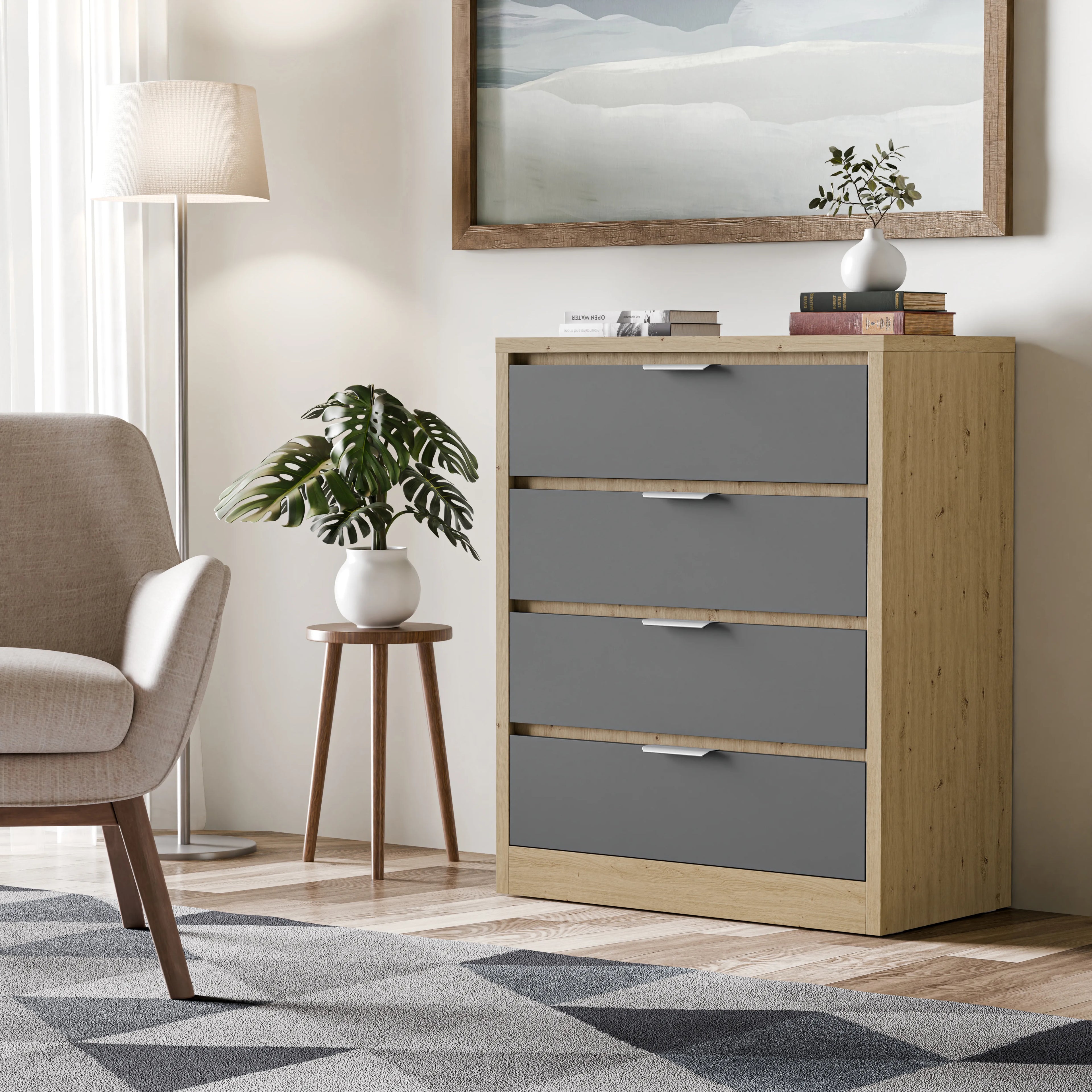 Skova 4 Drawer Chest of Drawers - Deep Chester Drawers