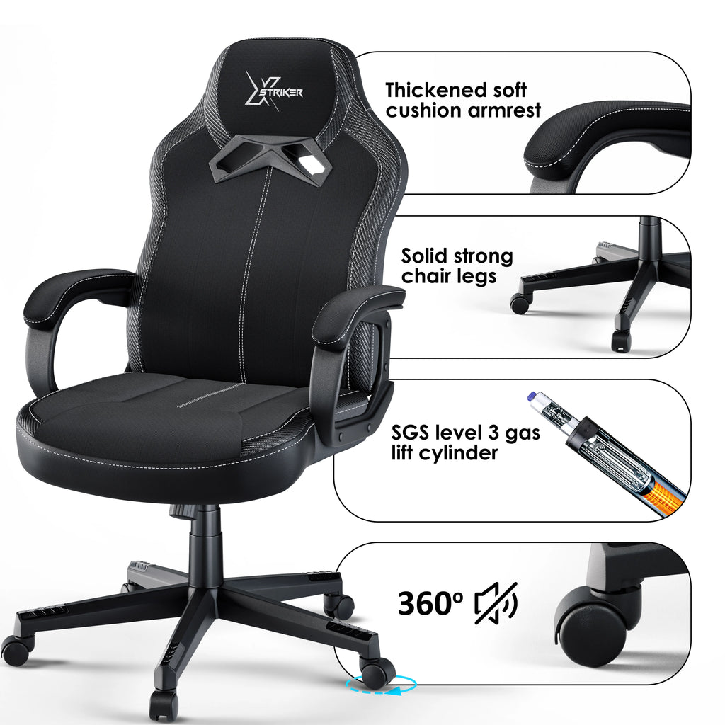 Xstriker Small Gaming Chair - Fabric PC Computer Desk Office Chair