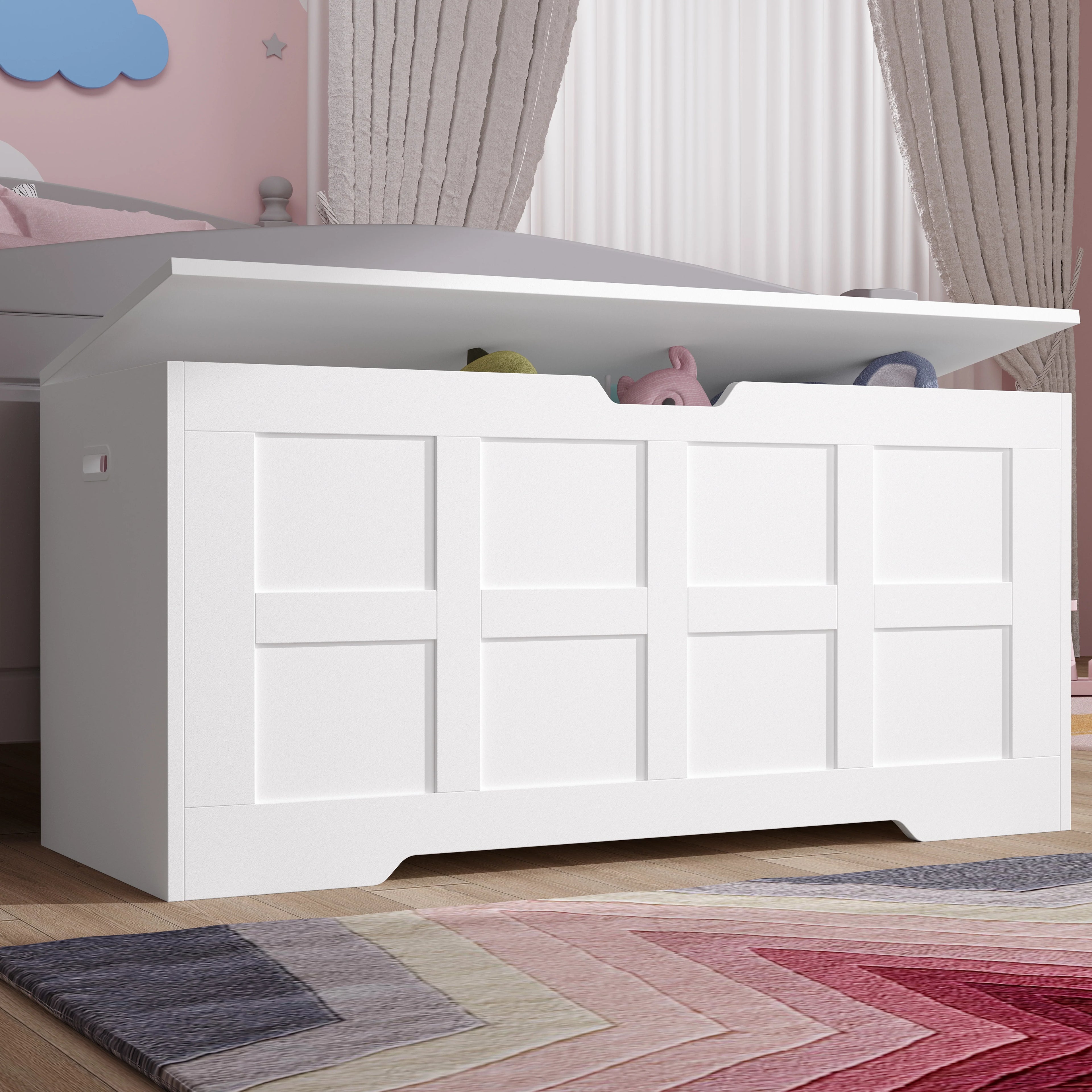 Kids Toy Box  – Shaker Blanket Box Bench Storage Chest Trunk