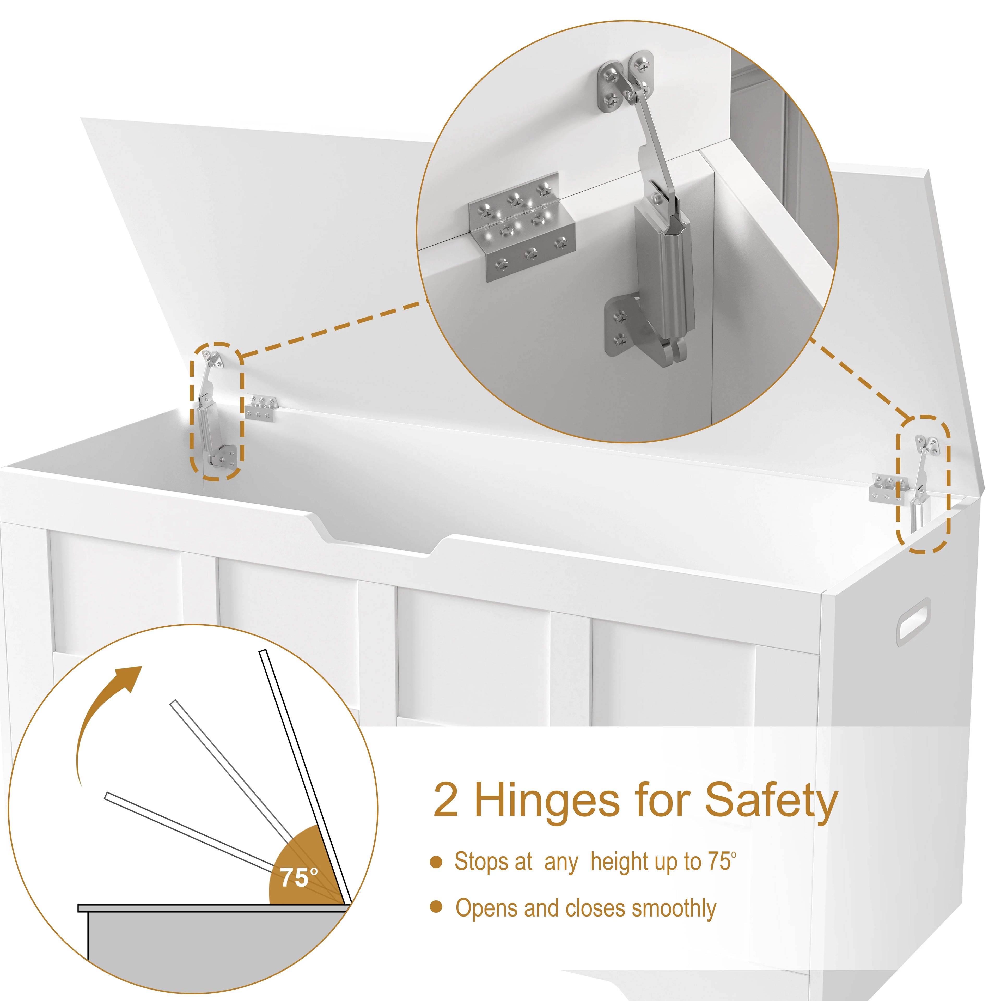 Storage Chest - Shaker Style Blanket or Toy Box With Lid & Safety Hinges
