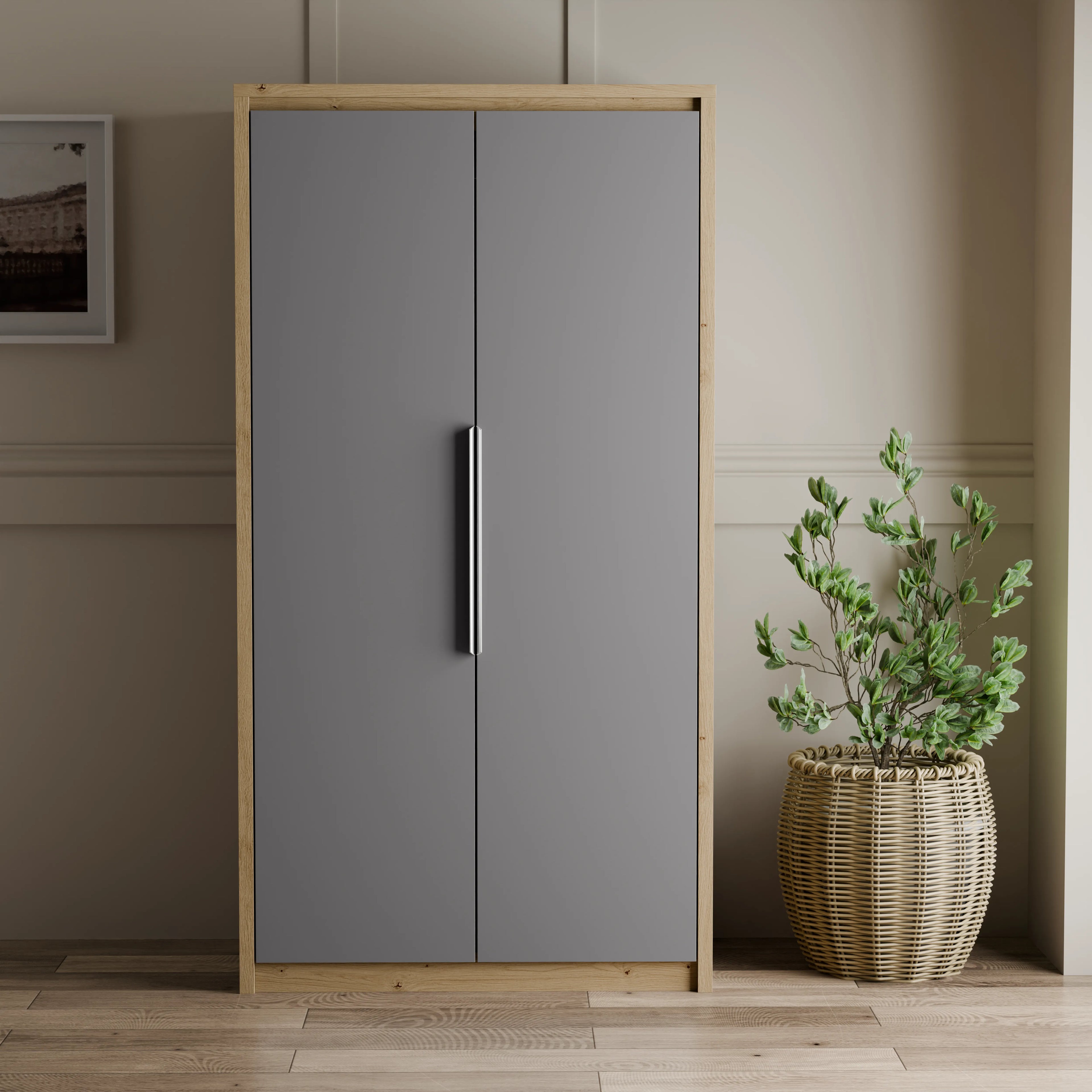 Skova Double Wardrobe with Drawers & Clothes Rail