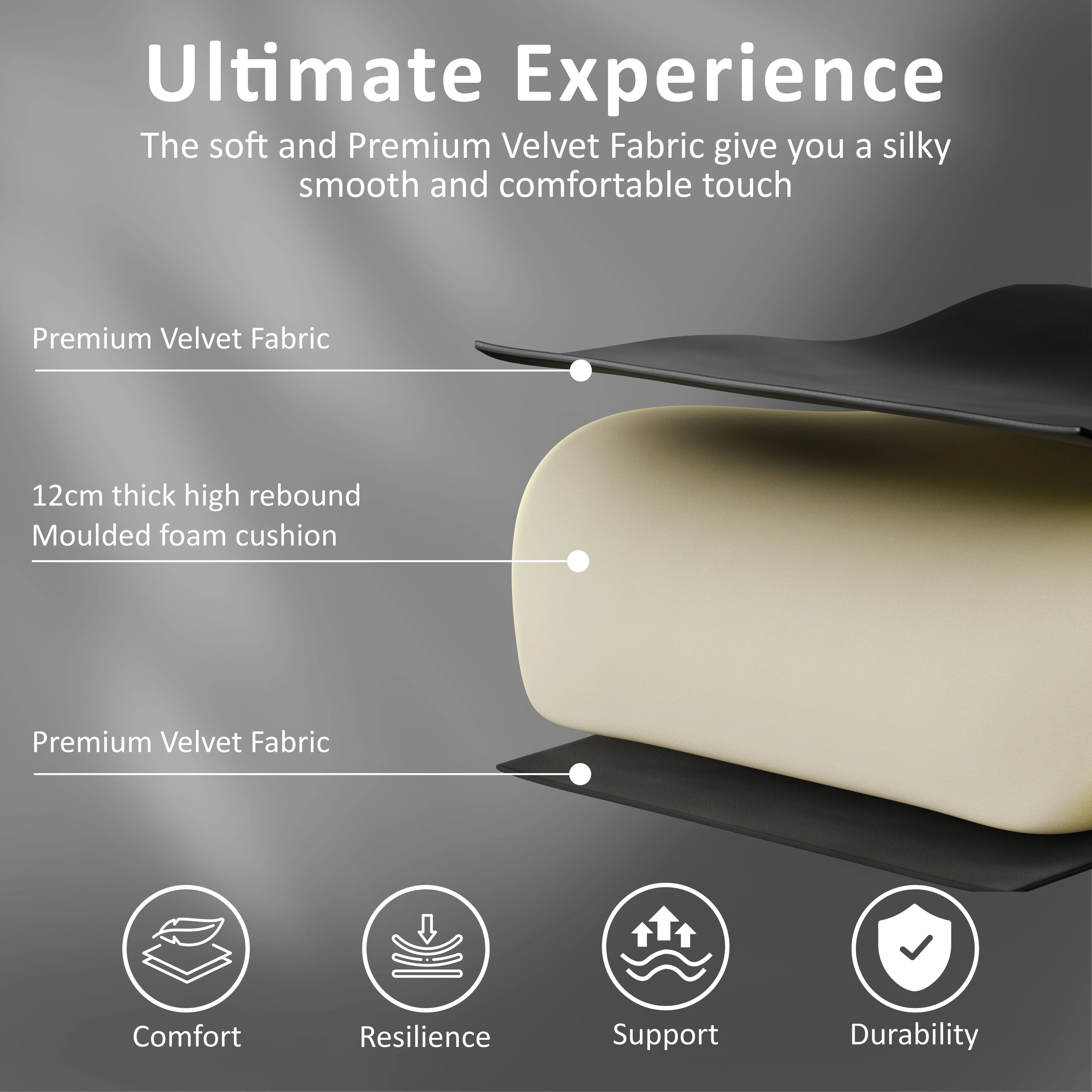 Xstriker Velvet Gaming Chair with Footrest – Wide Ergonomic Chair