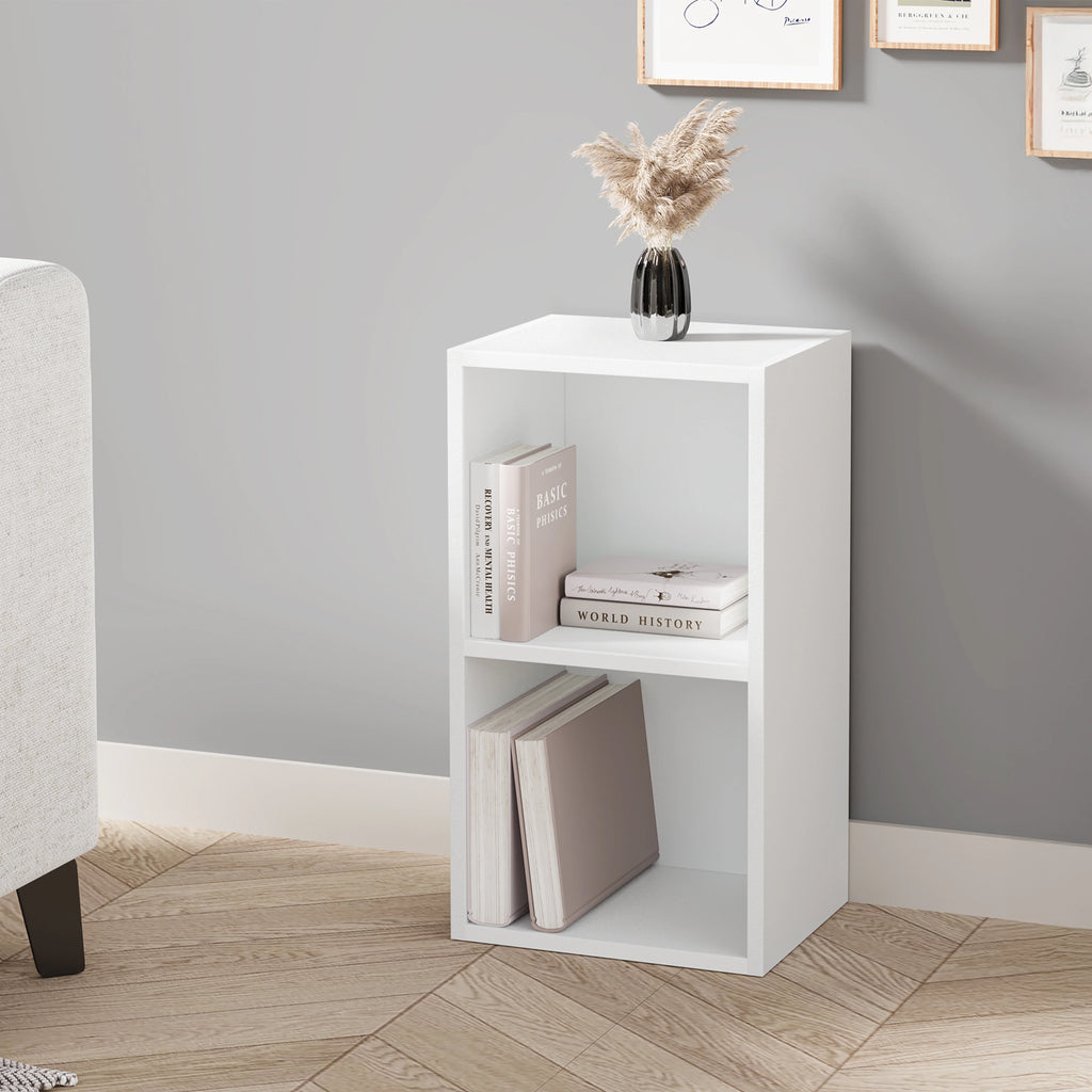 Bookcase Cube Storage Unit - Tall Narrow Bookshelf
