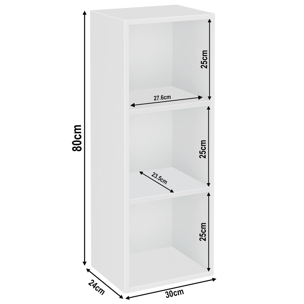 Bookcase Cube Storage Unit - Tall Narrow Bookshelf