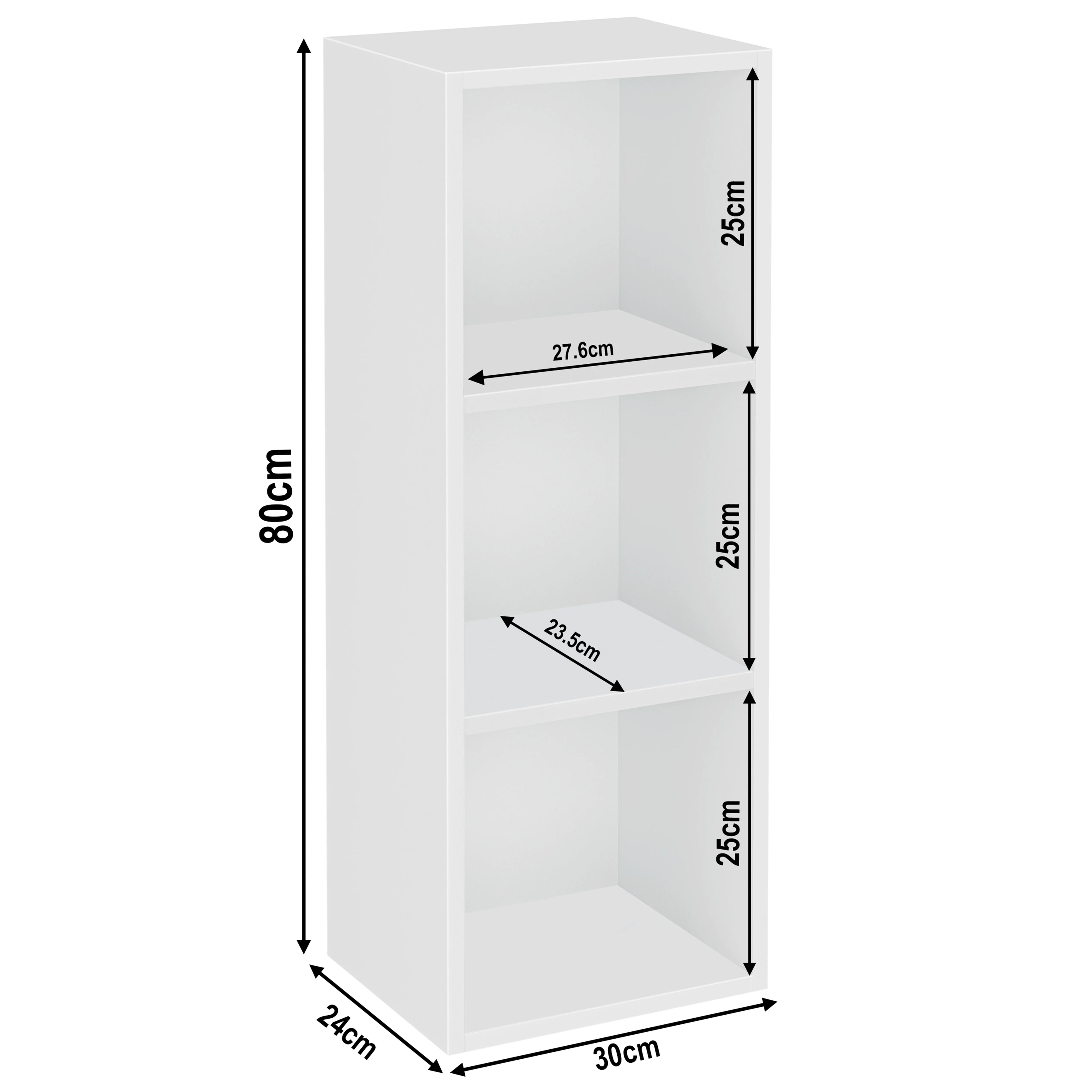 Bookcase Cube Storage Unit - Tall Narrow Bookshelf