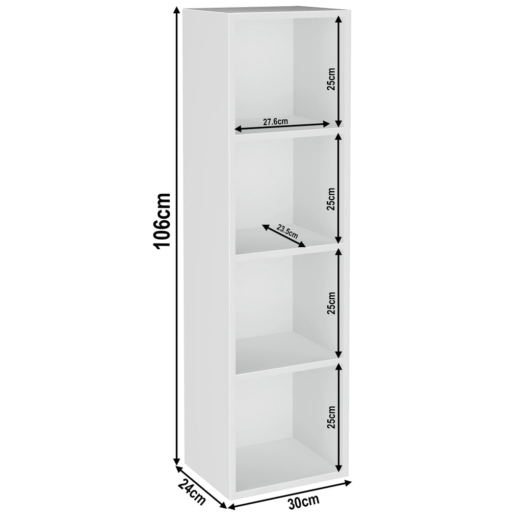 Bookcase Cube Storage Unit - Tall Narrow Bookshelf