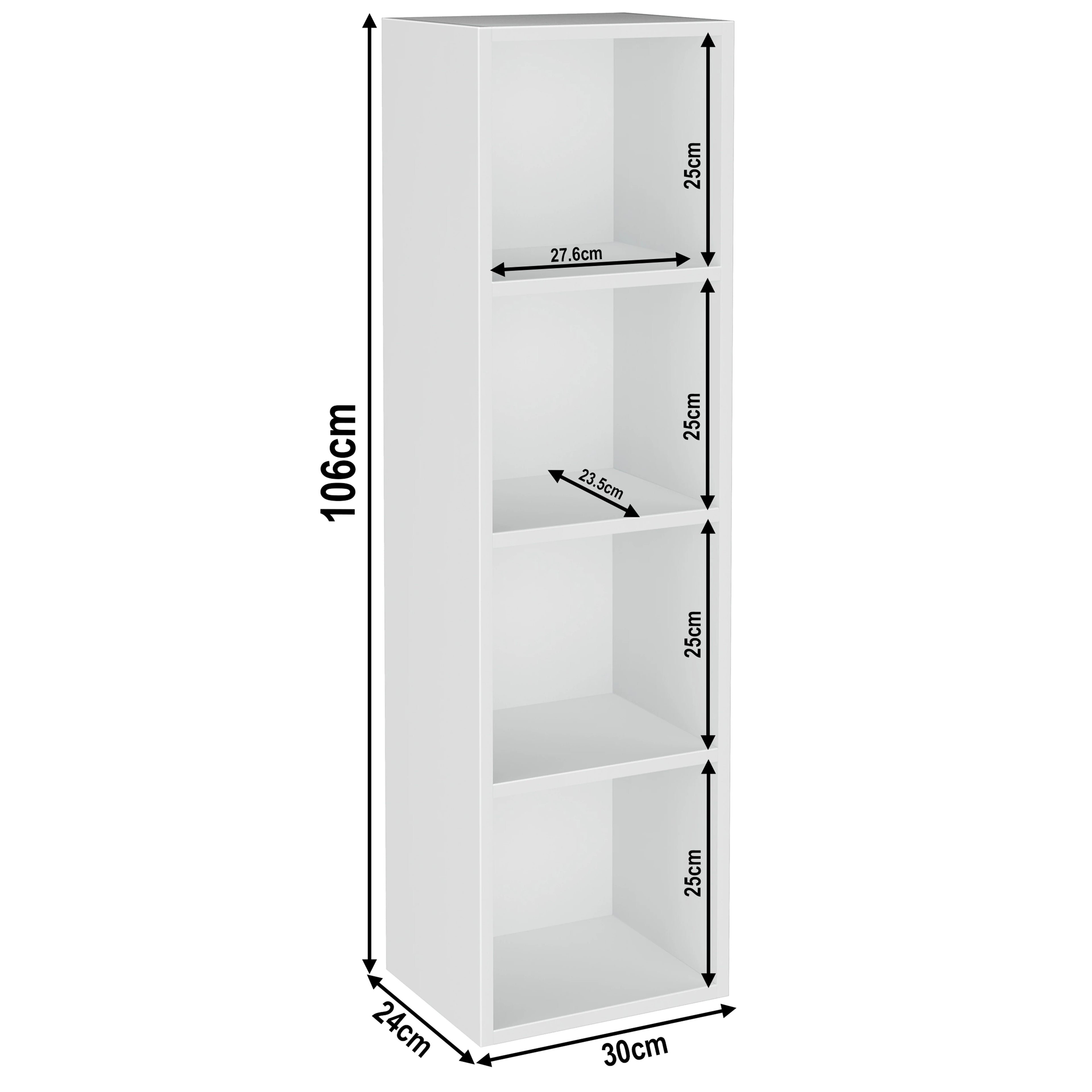 Bookcase Cube Storage Unit - Tall Narrow Bookshelf