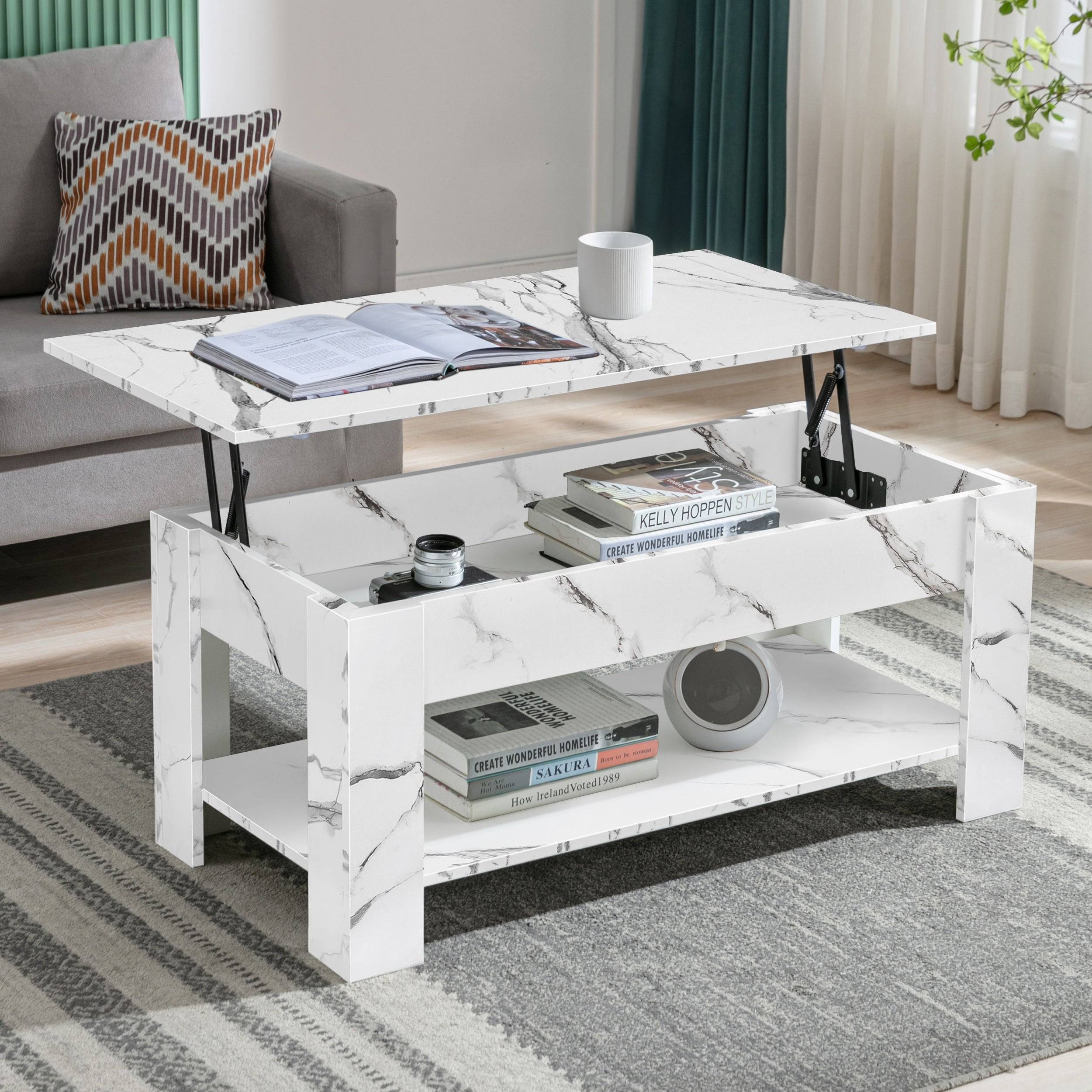 Lift Top Storage Coffee Table | Lift Up Modern Tea Table 120cm Wide