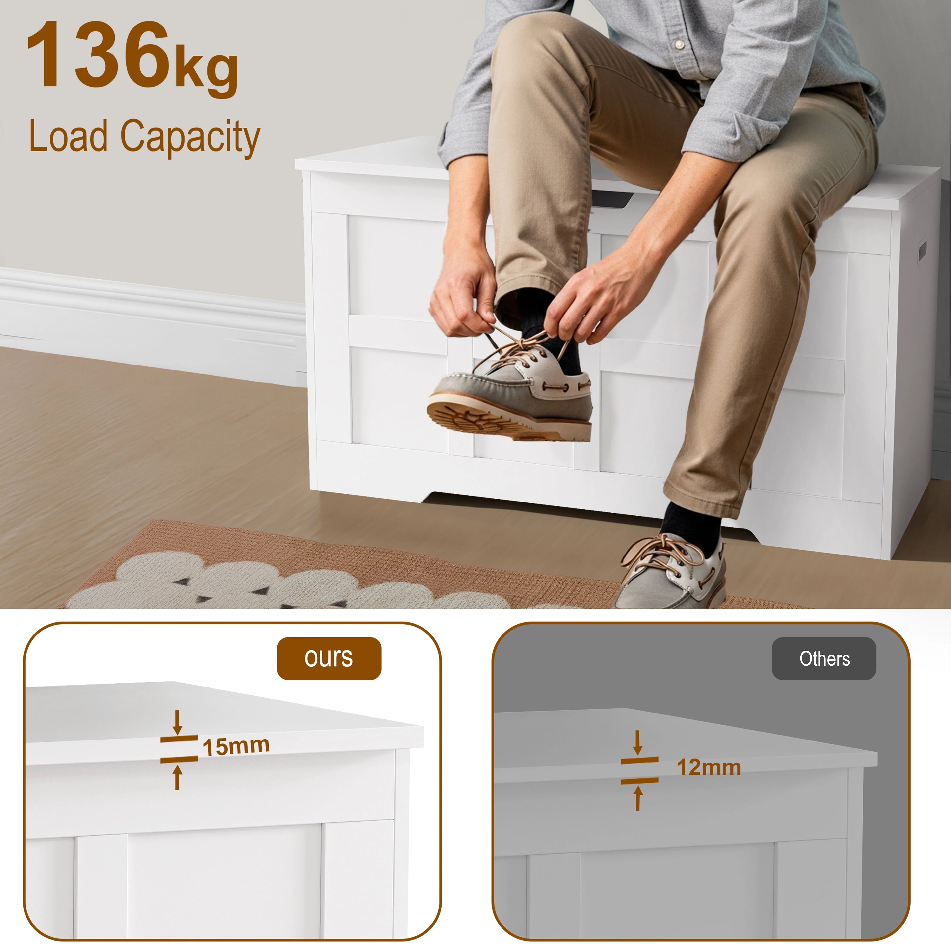 Kids Toy Box  – Shaker Blanket Box Bench Storage Chest Trunk