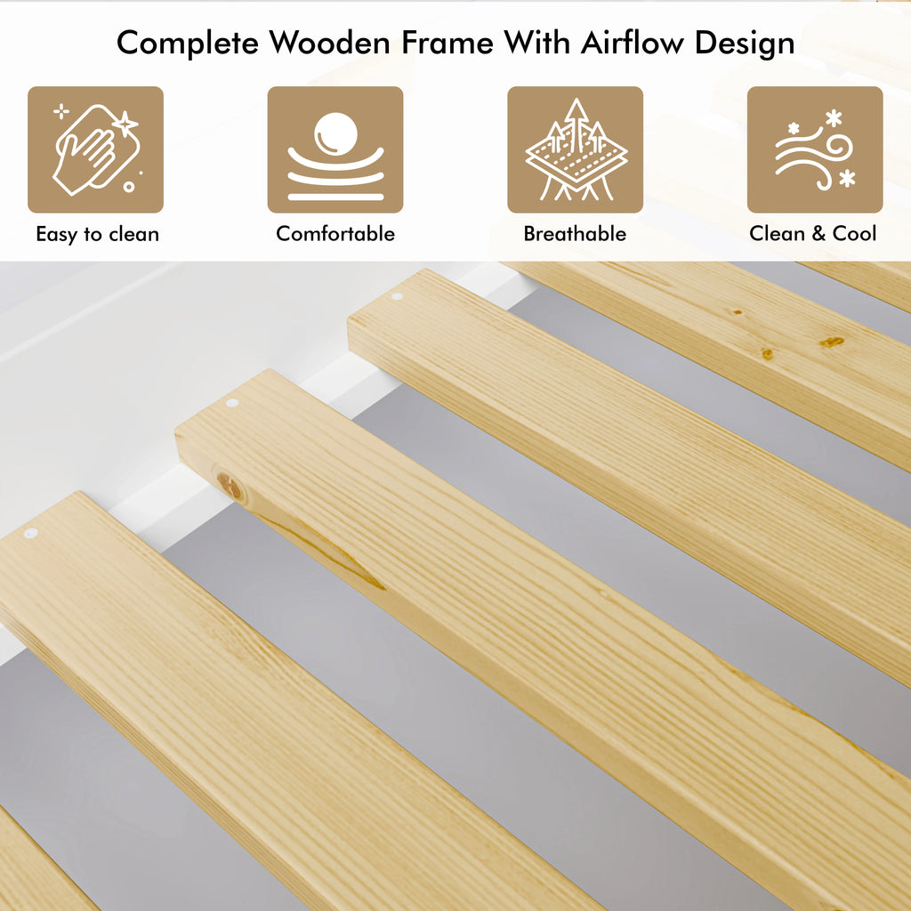 Bunk Bed With Desk - High Sleeper Loft Bed Frame For Kids