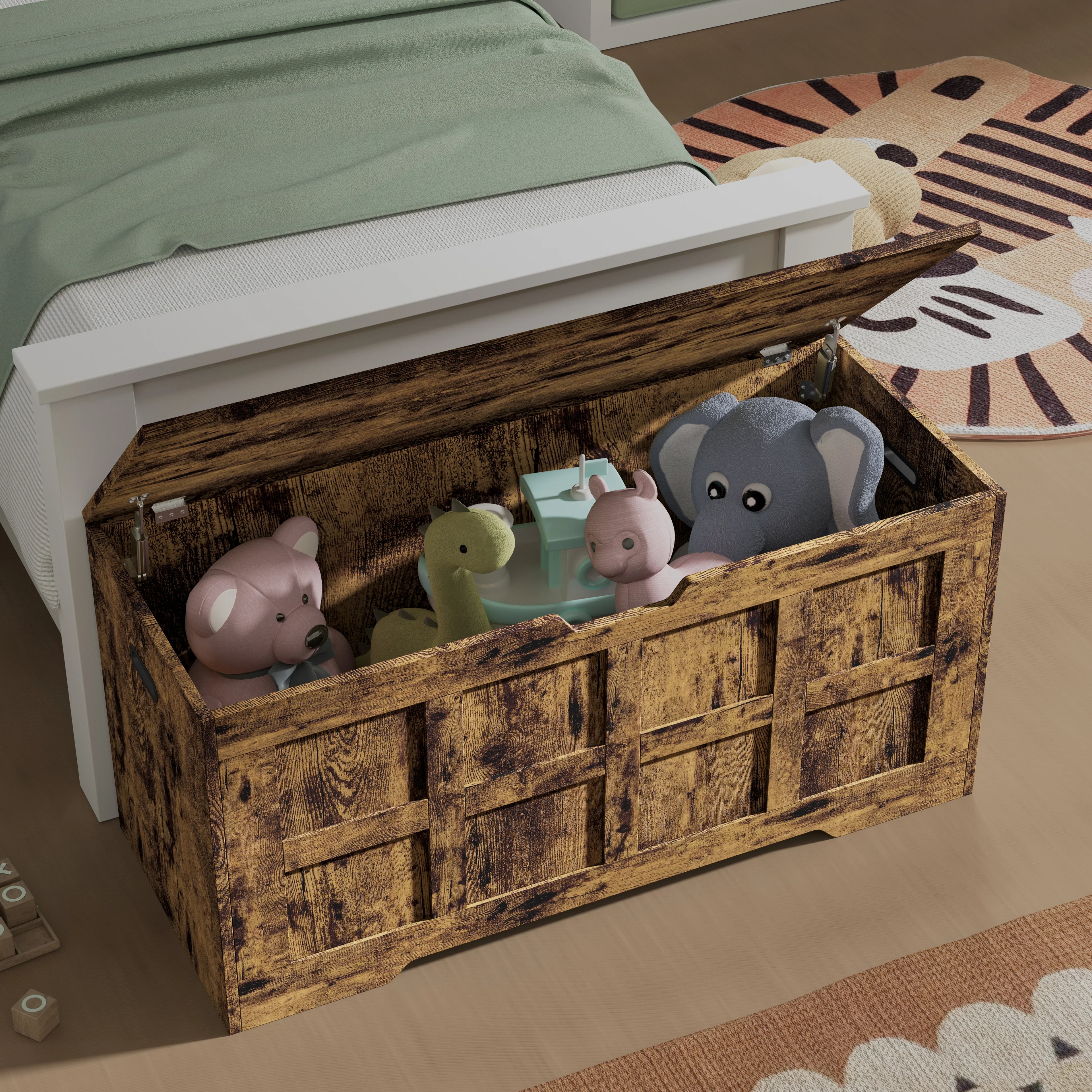 Kids Toy Box  – Shaker Blanket Box Bench Storage Chest Trunk
